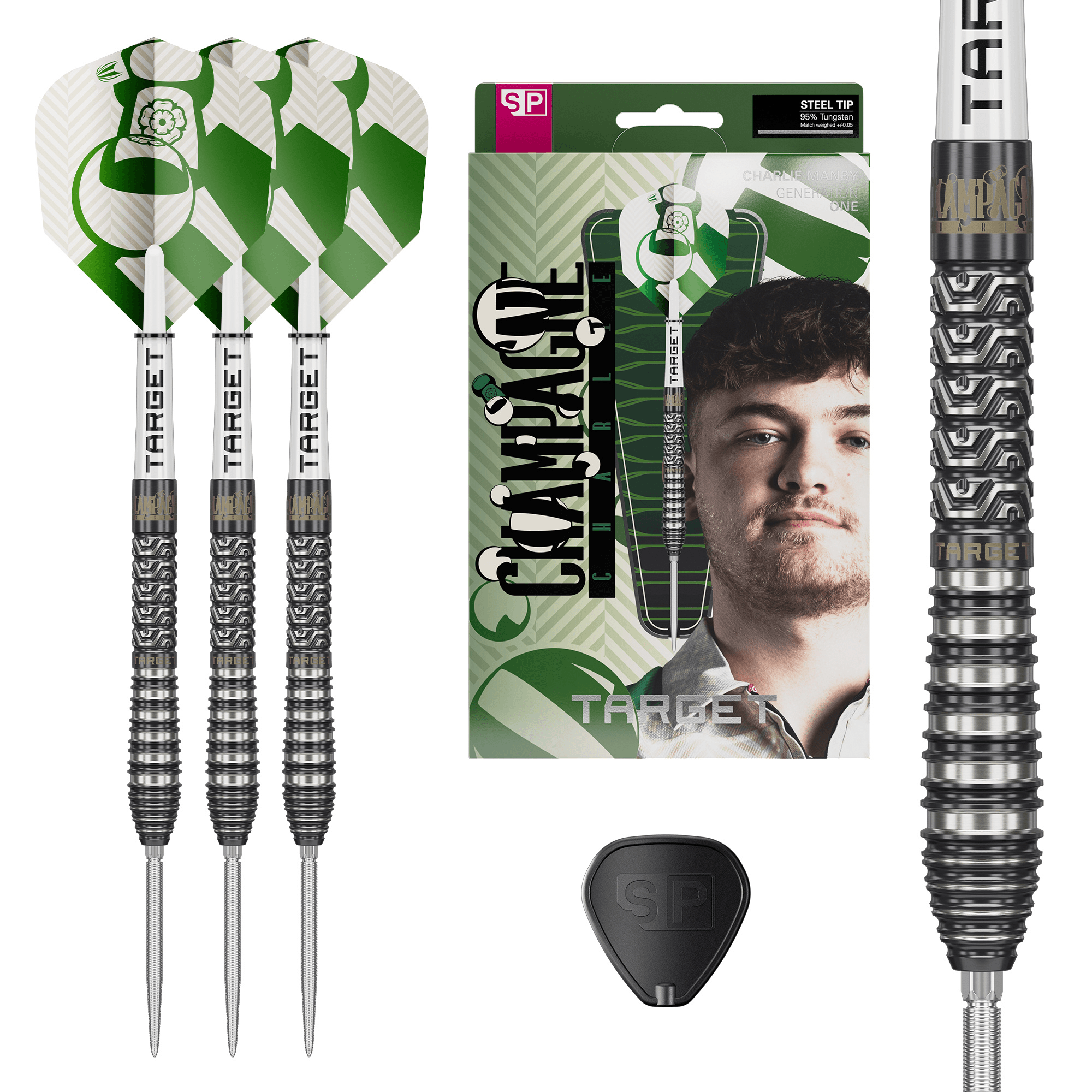 Target Charlie Manby Swiss Point Steeldarts Packungsinhalt