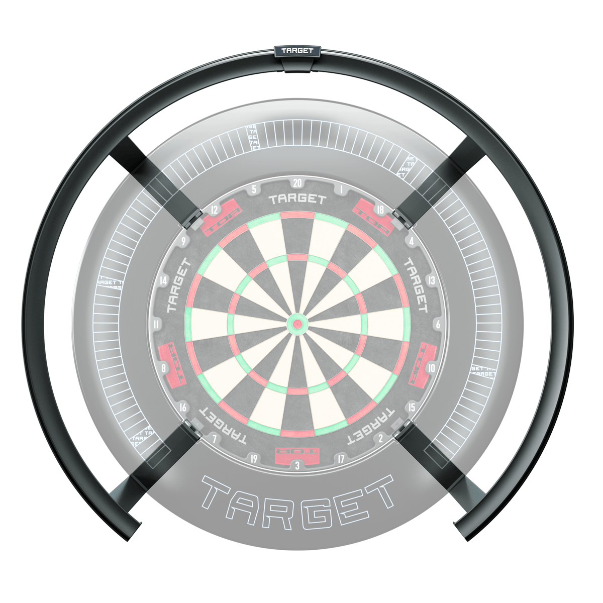 Target Corona Vision 2 LED Dartboard Beleuchtung Board im Hintergrund