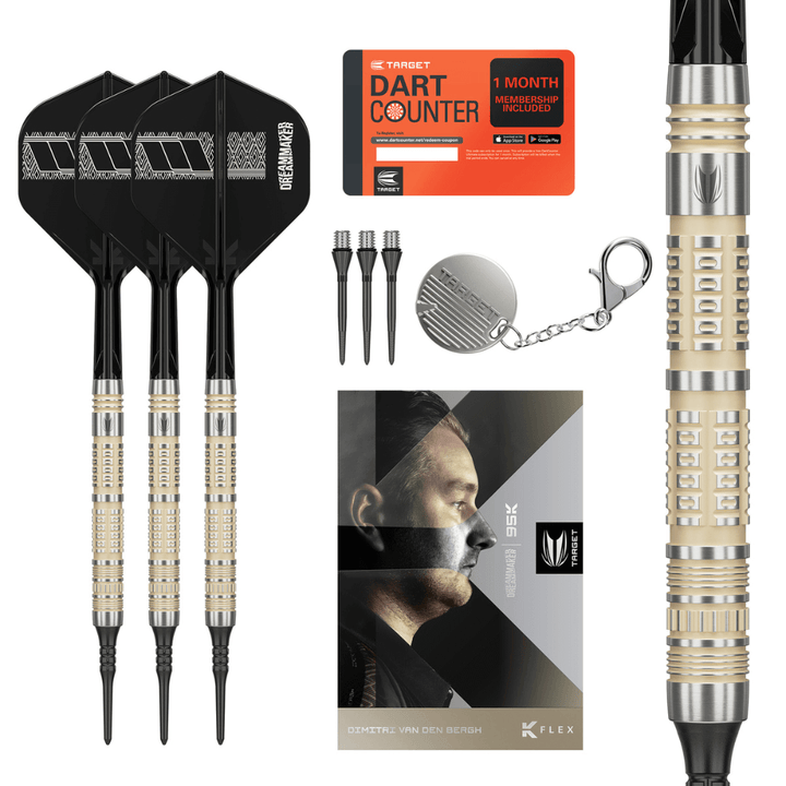 Target Dimitri van den Bergh 95K Softdarts Lieferumfang