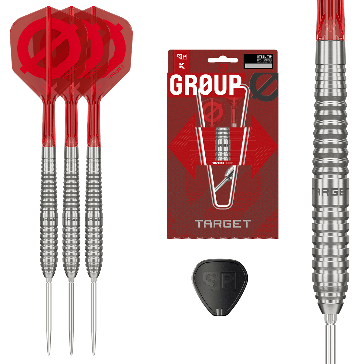 Target Group O 01 Swiss Point Steeldarts Packungsinhalt