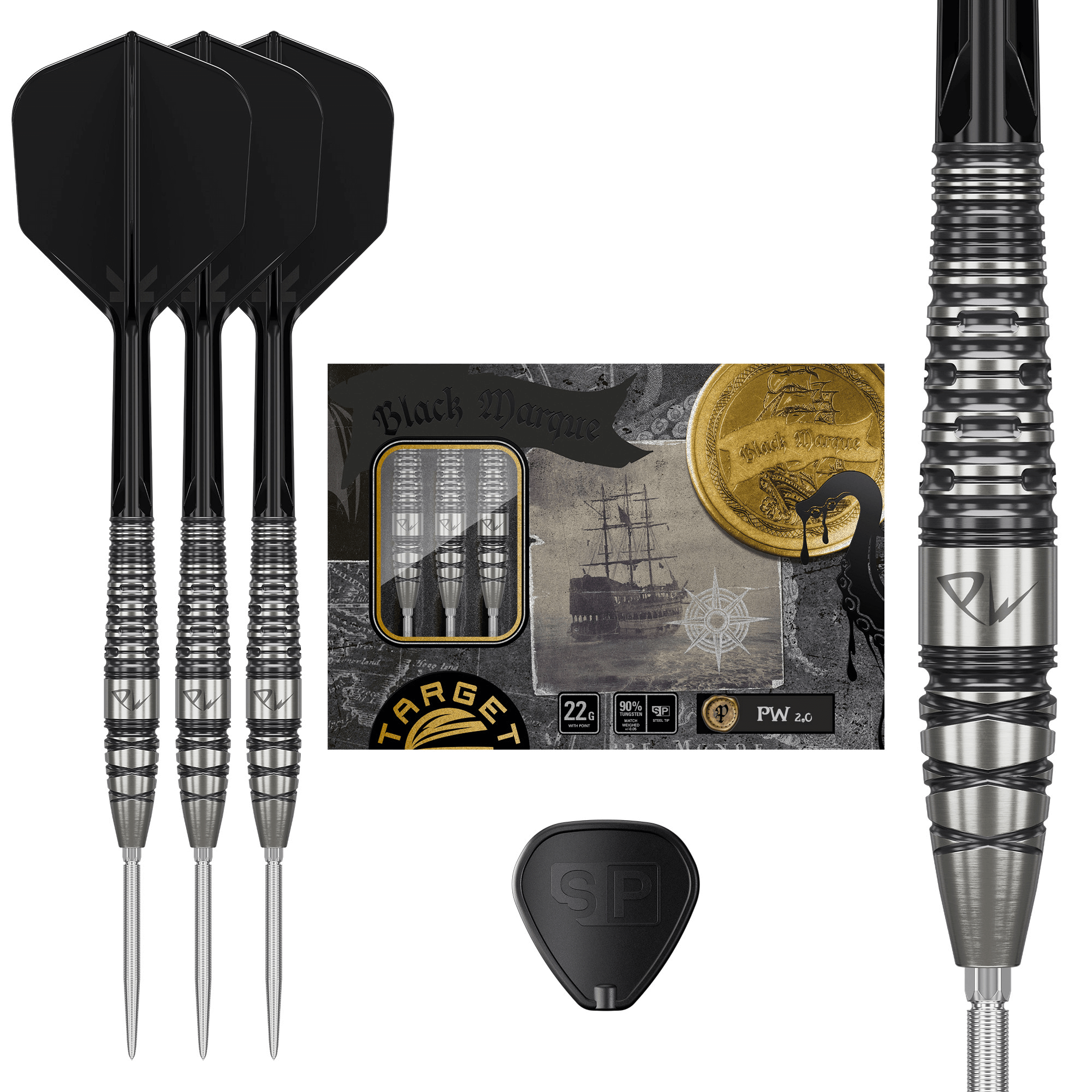 Target Japan Black Marque PW 2.0 Swiss Point Steeldarts Verpackung