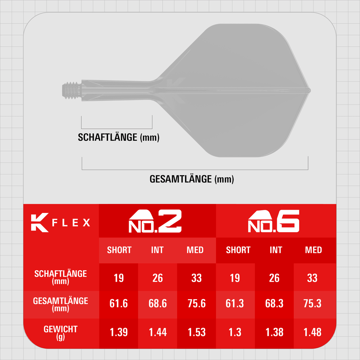Target K-Flex Flight NO2 - Schwarz Maße