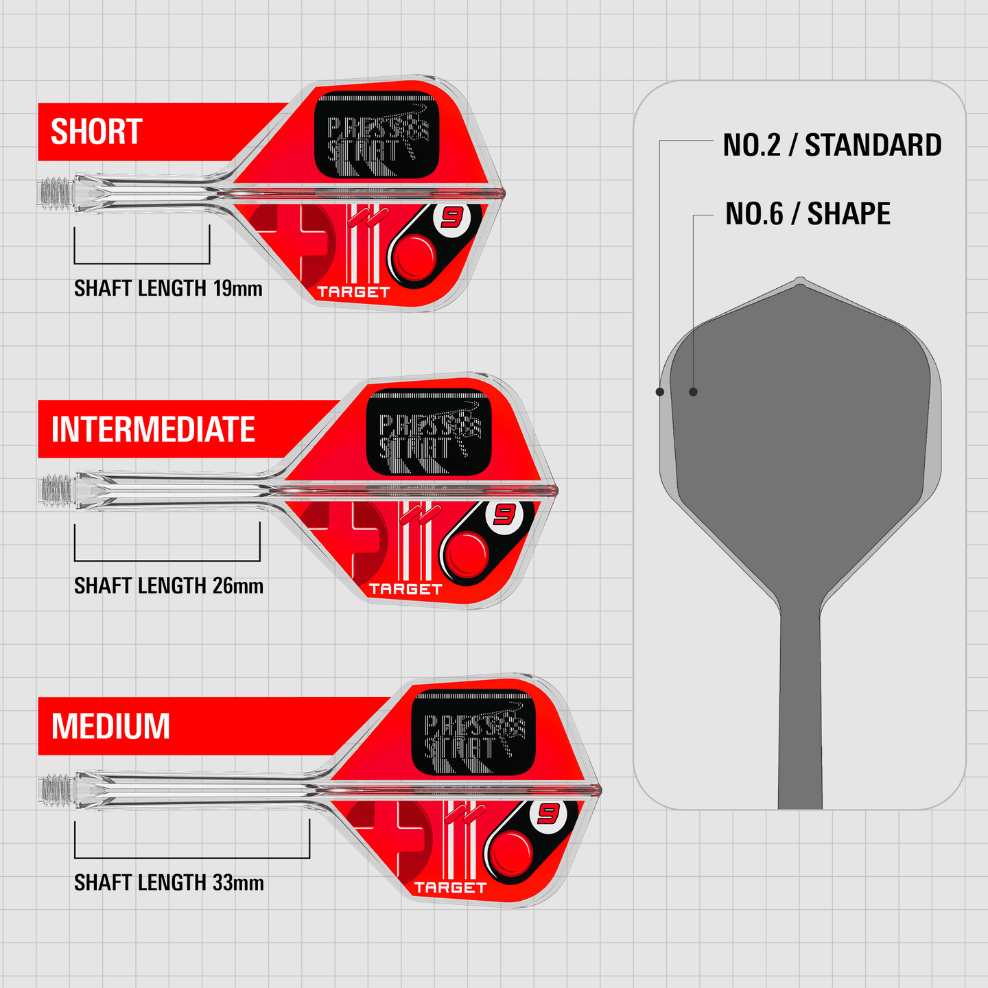 Target K-Flex Press Start NO6 Maße Shaft