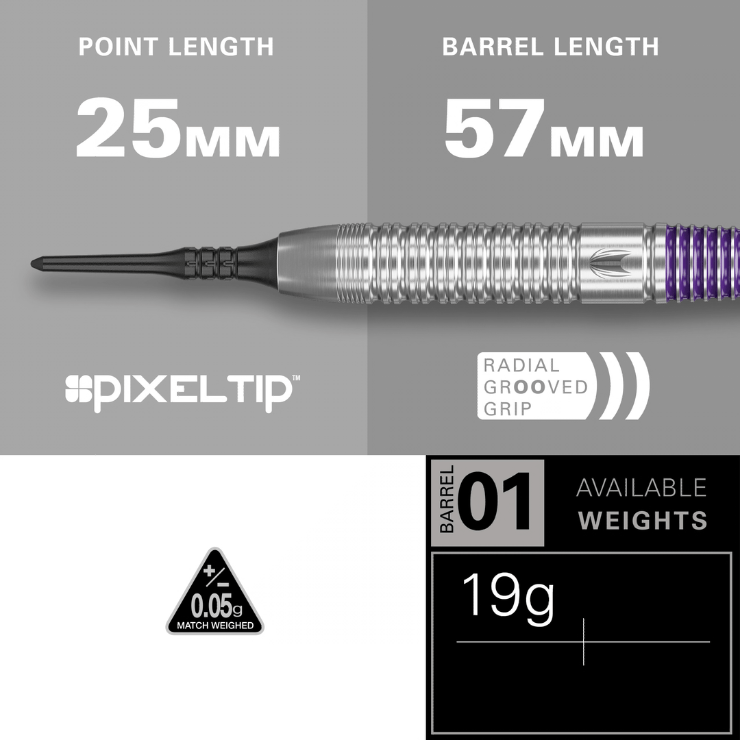 Target Luke Littler Brass Softdarts Maße Spitze und Barrel