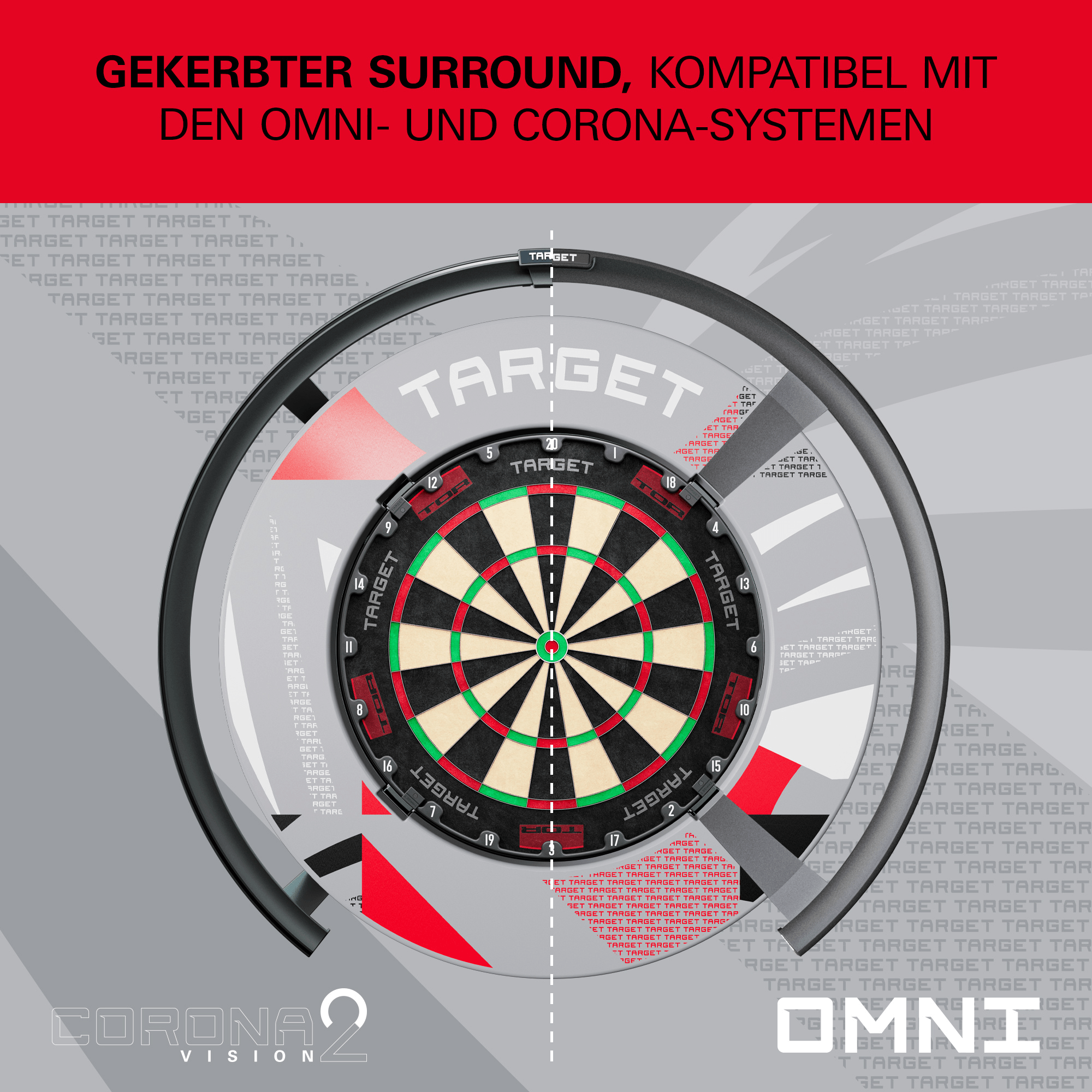 Target Notched Surround - Grau gemustert gekerbter Surround
