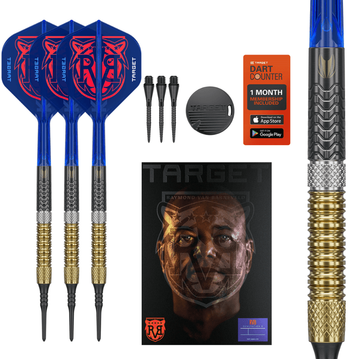 Target Raymond van Barneveld GEN6 Softdarts Lieferumfang