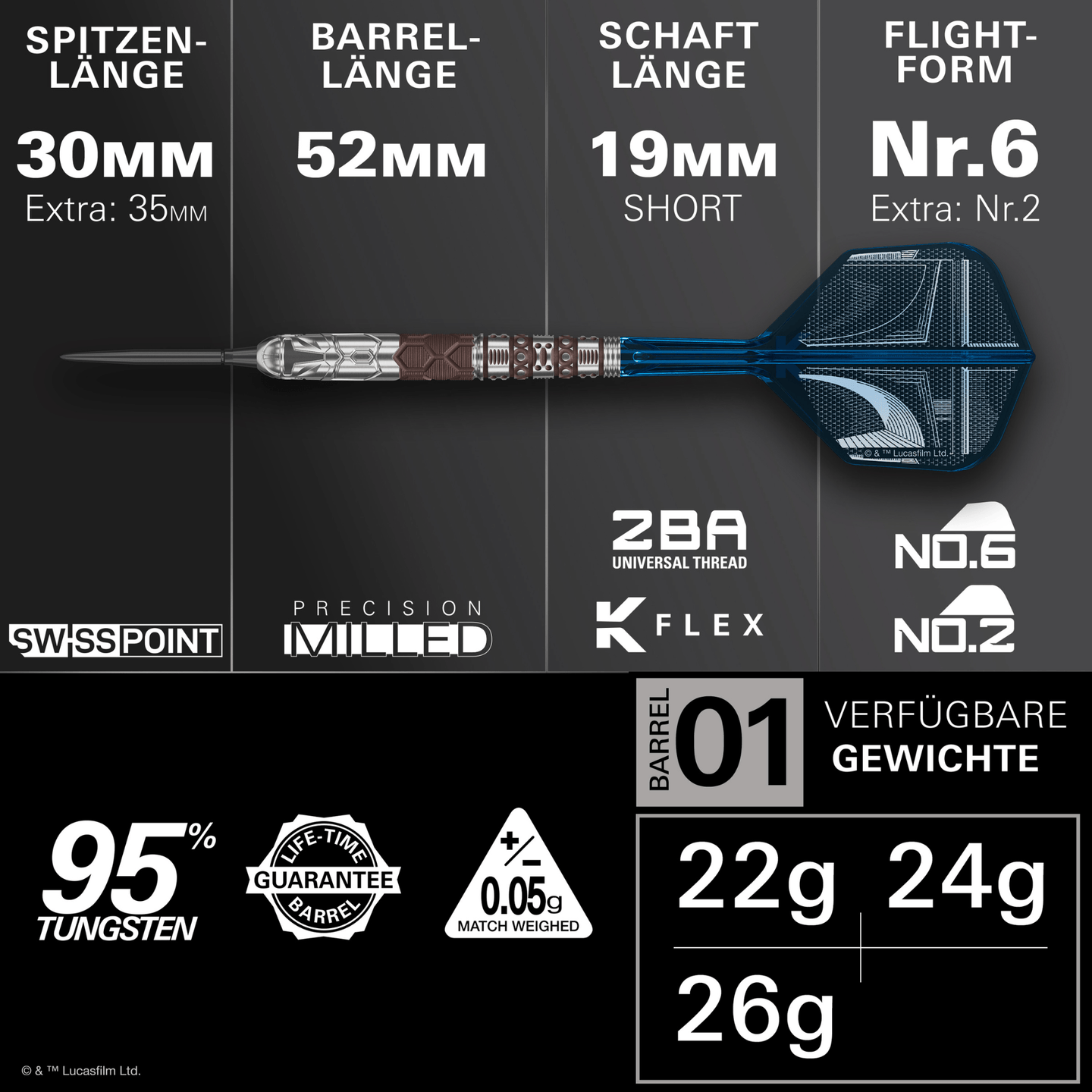 Target Star Wars Mandalorian Swiss Point Steeldarts Maße