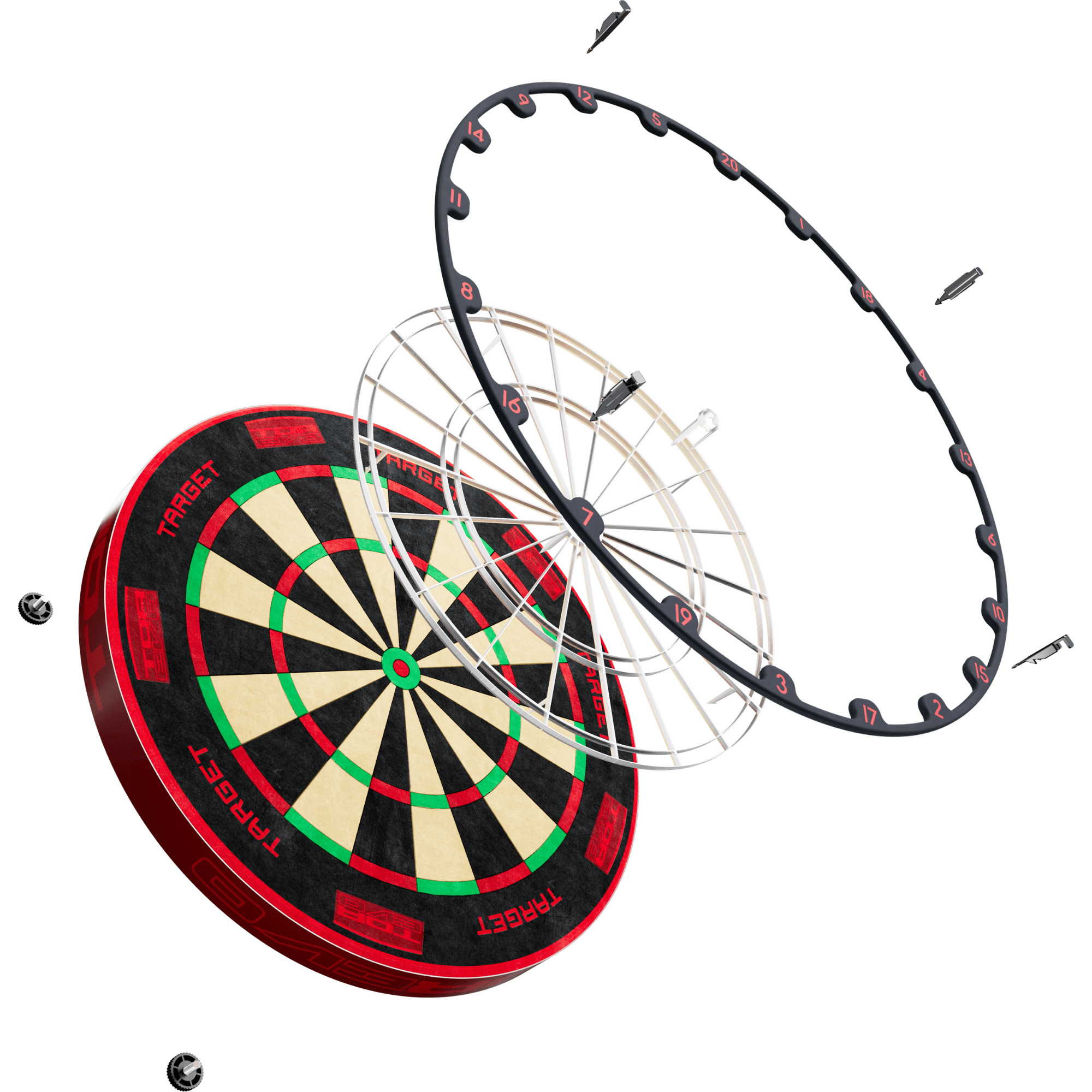Target TOR EVO Dartboard Aufbau Zahlenring