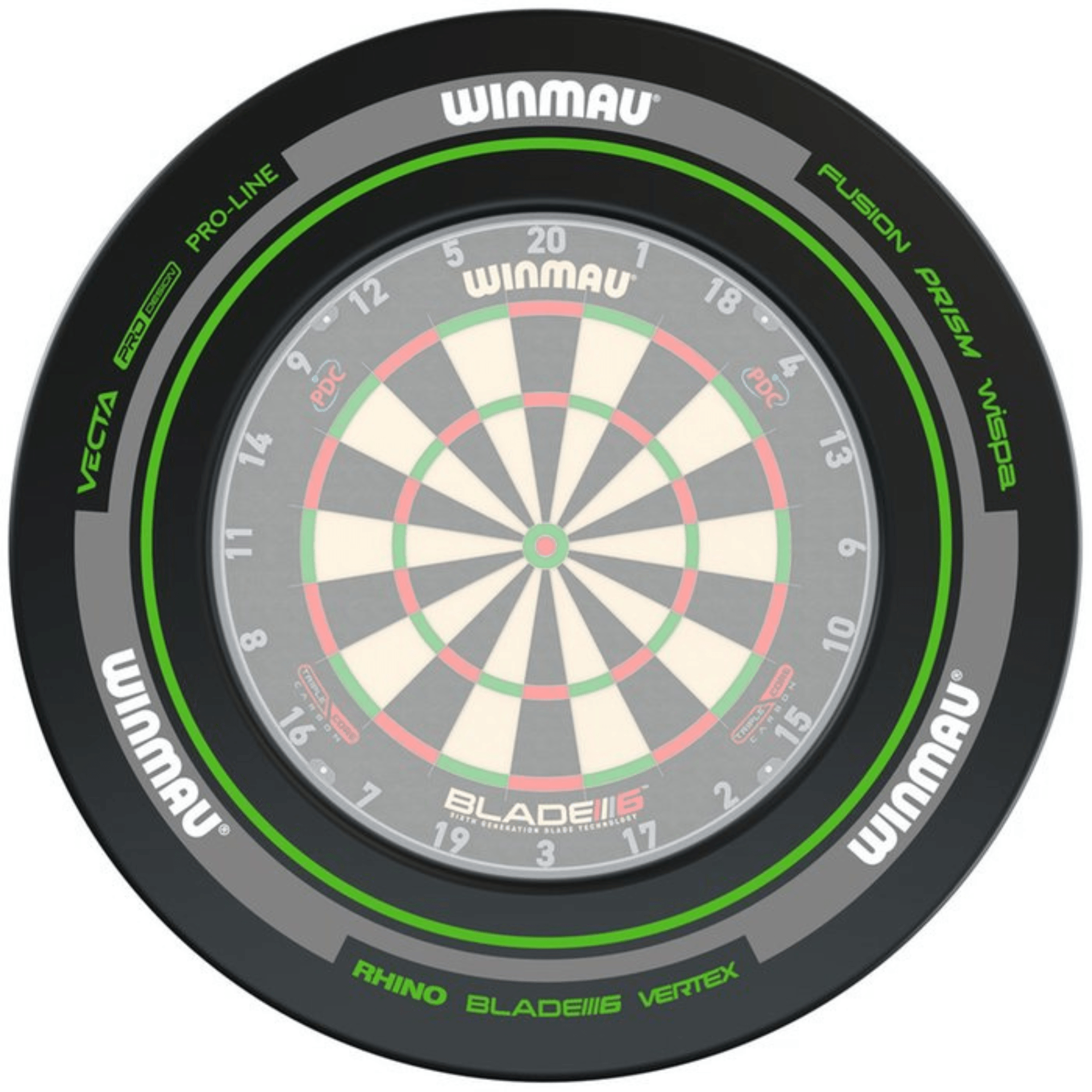 Winmau Advance Black Green Surround mit Board