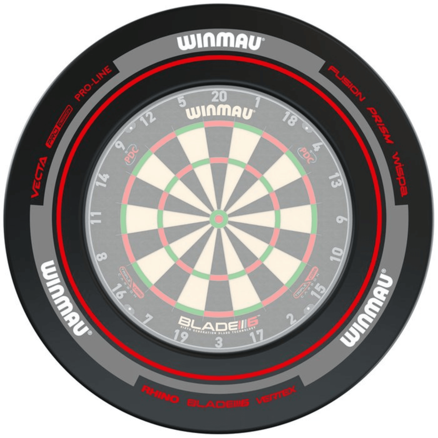 Winmau Advance Black Red Surround mit Board