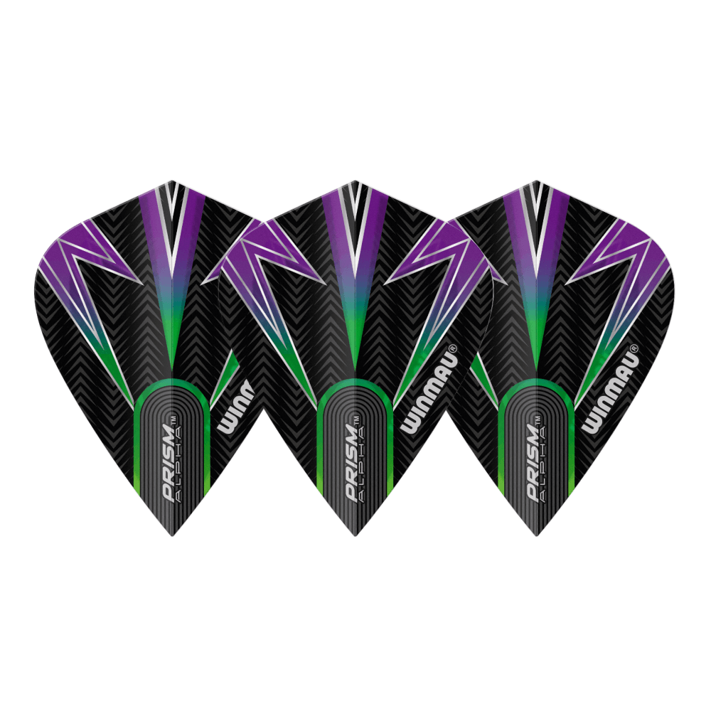 Winmau Alpha Kite Black Green Flights Set