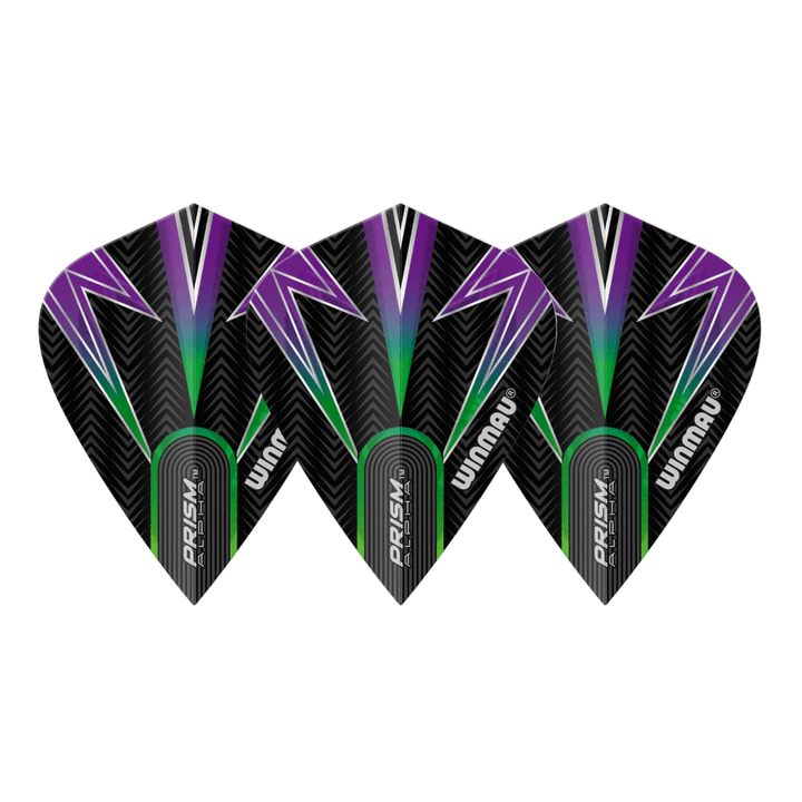 Winmau Alpha Kite Black Green Flights Set