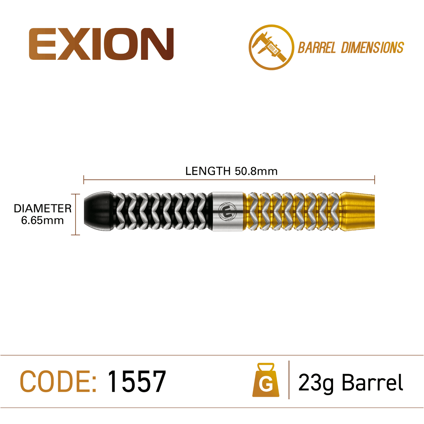 Winmau Exion Parallel Switch Point Steeldarts Maße 23g