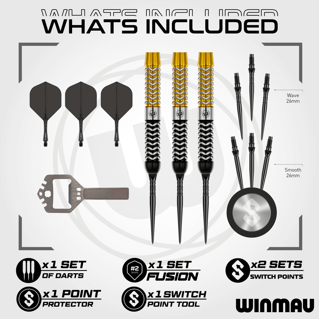 Winmau Exion Parallel Switch Point Steeldarts Packungsinhalt