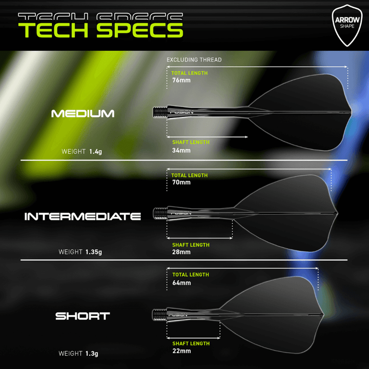 Winmau Fusion Integrated Flight System Arrow Black Details