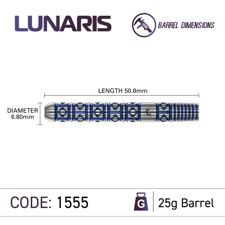 Winmau Lunaris Parallel Switch Point Steeldarts Maße 25g