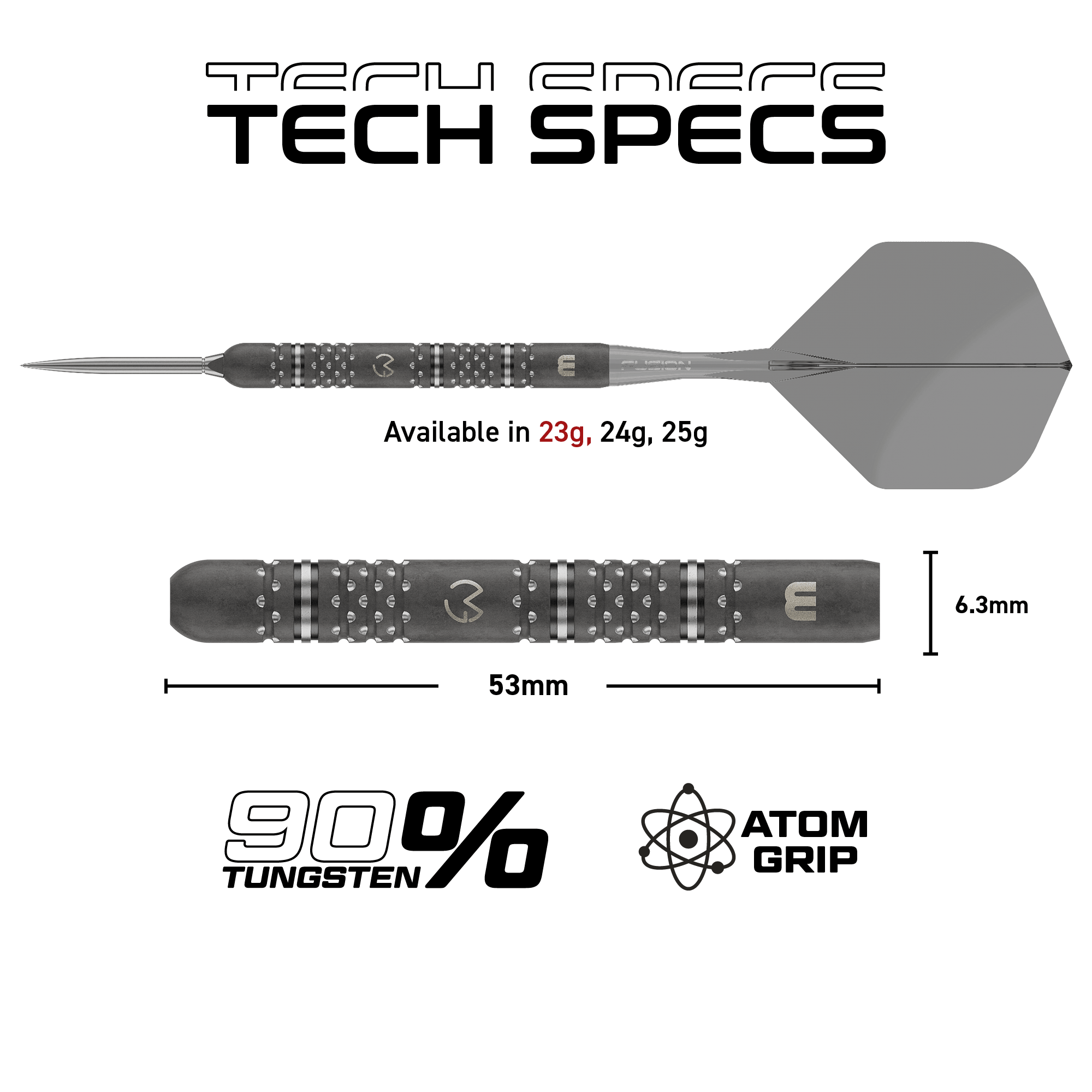 Winmau MVG TS-PRO Switch Point Steeldarts Maße 23g