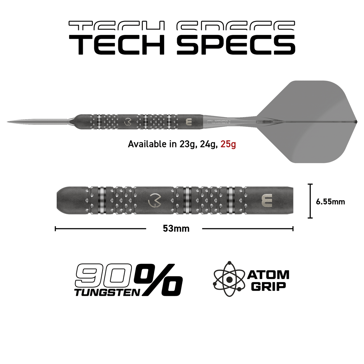 Winmau MVG TS-PRO Switch Point Steeldarts Maße 25g