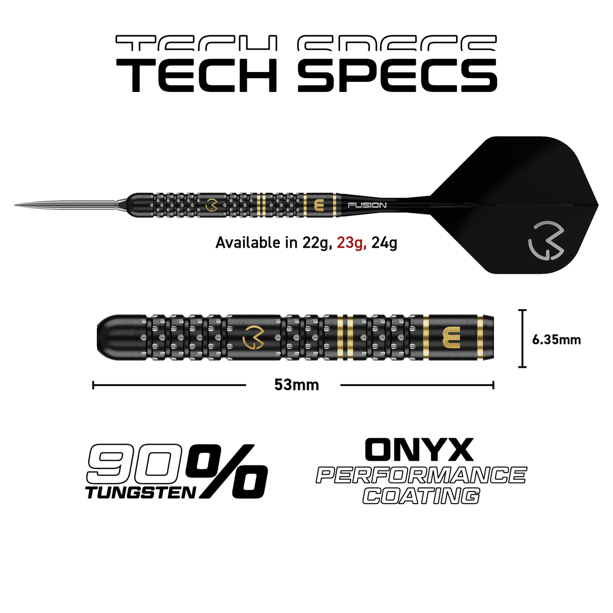 Winmau MVG W-MAX Switch Point Steeldarts Maße 23g