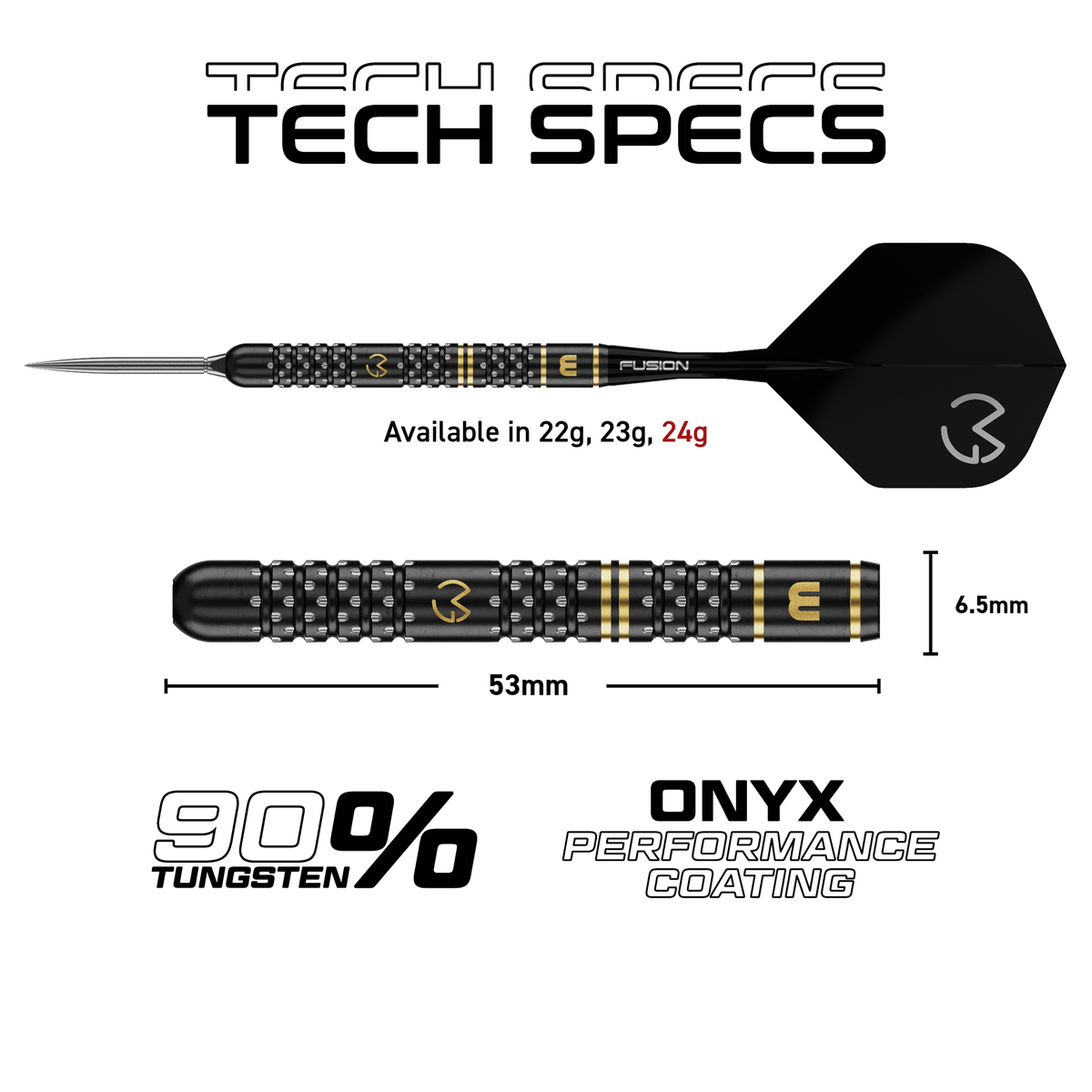 Winmau MVG W-MAX Switch Point Steeldarts Maße 24g