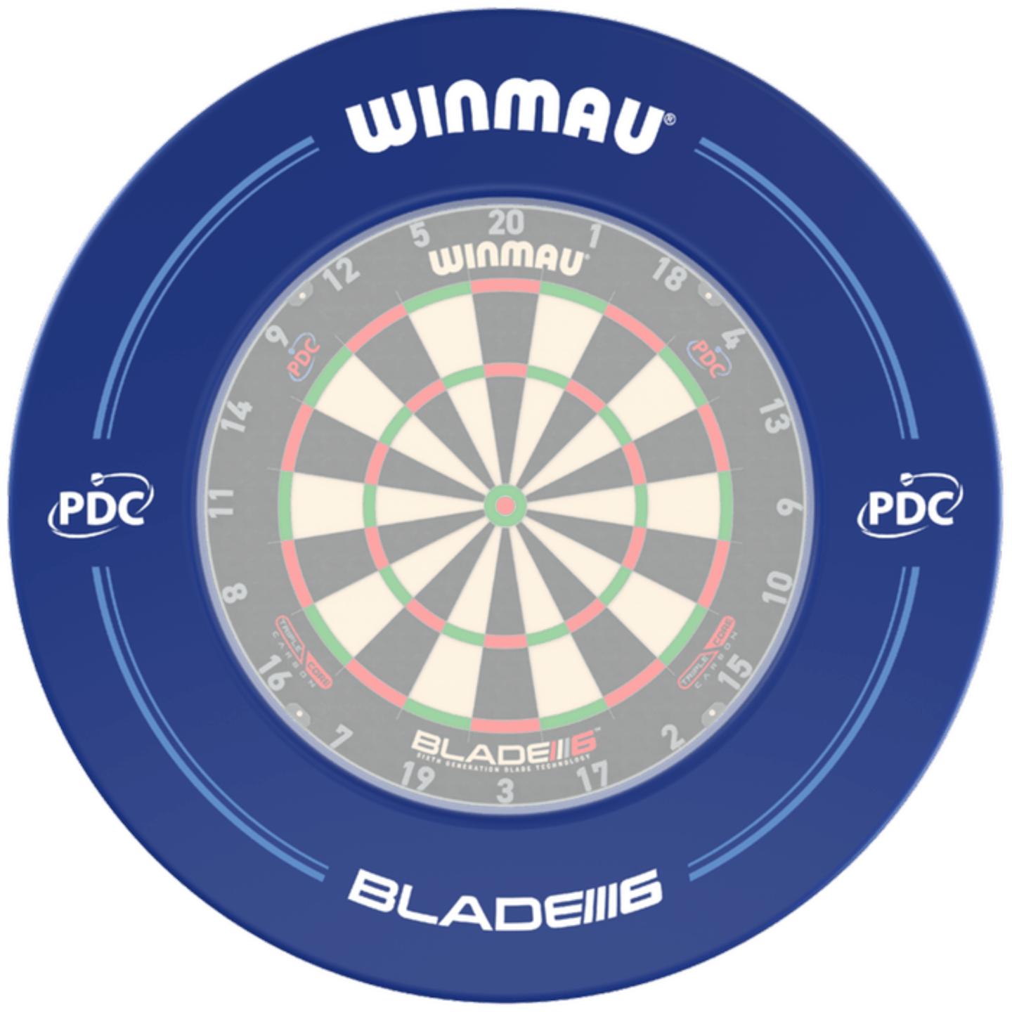 Winmau PDC Blue Dartboard Surround mit Board