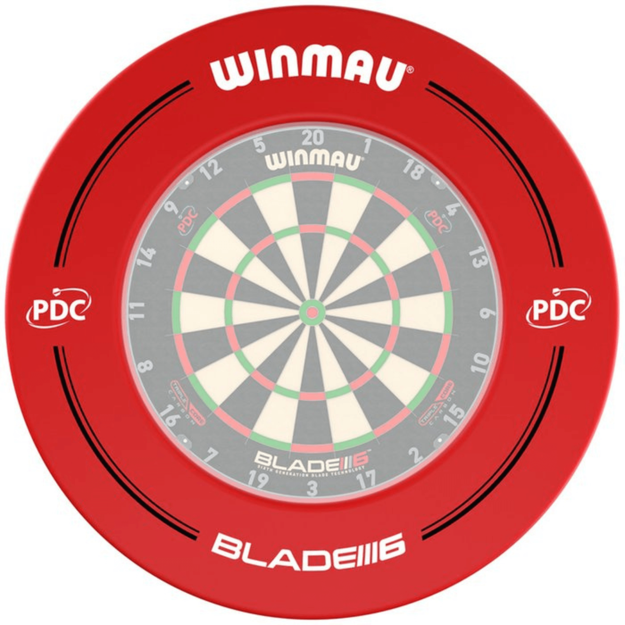 Winmau PDC Red Dartboard Surround mit Board