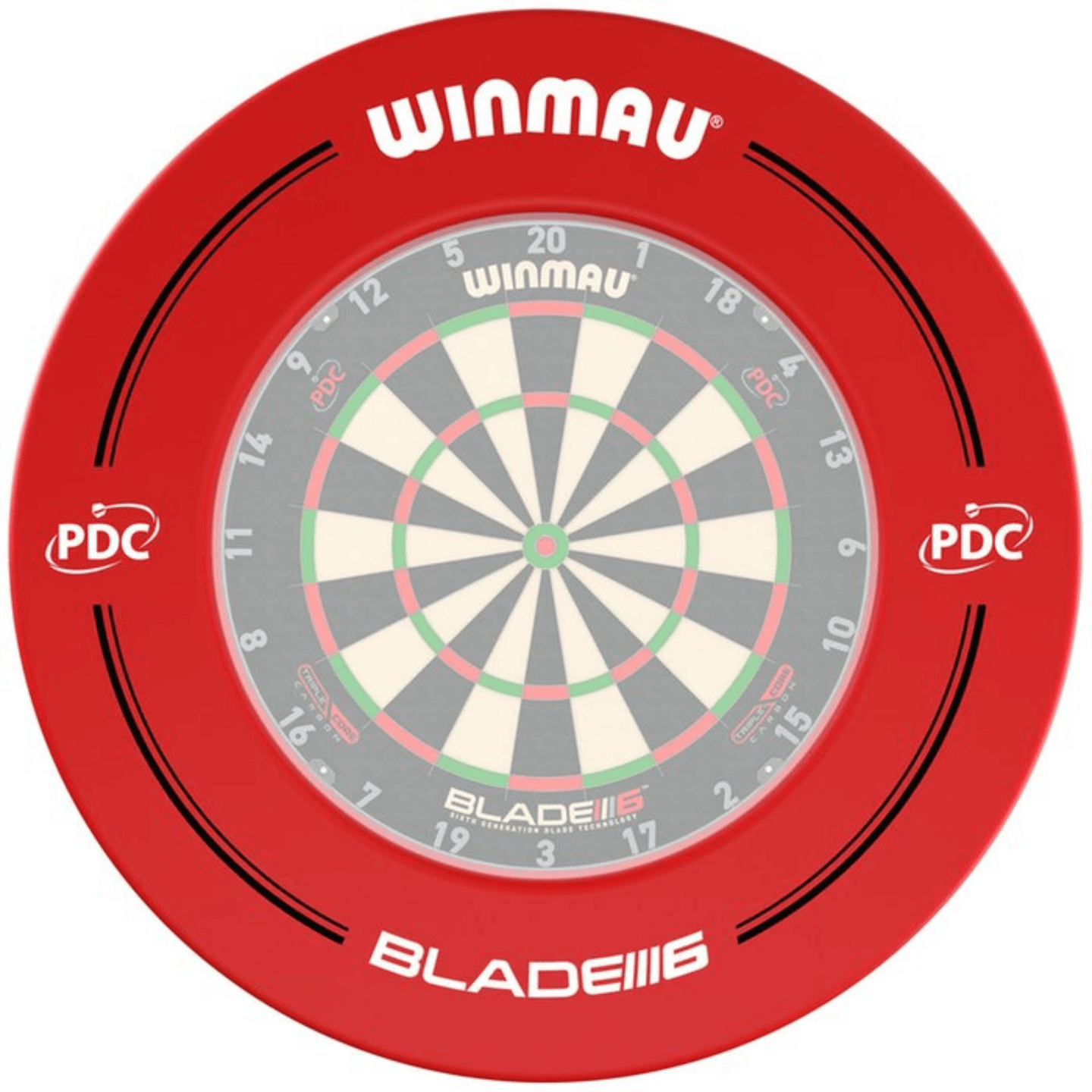 Winmau PDC Red Dartboard Surround mit Board