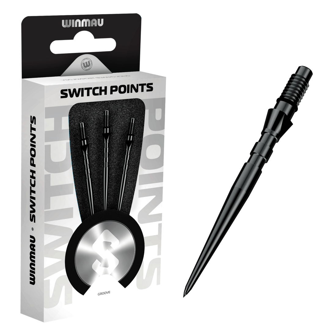 Winmau Switch Point Groove Black Spitzen Verpackung