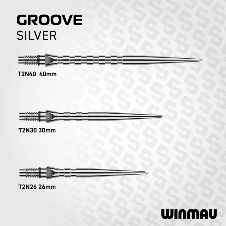 Winmau Switch Point Groove Silver Effect Spitzen Maße