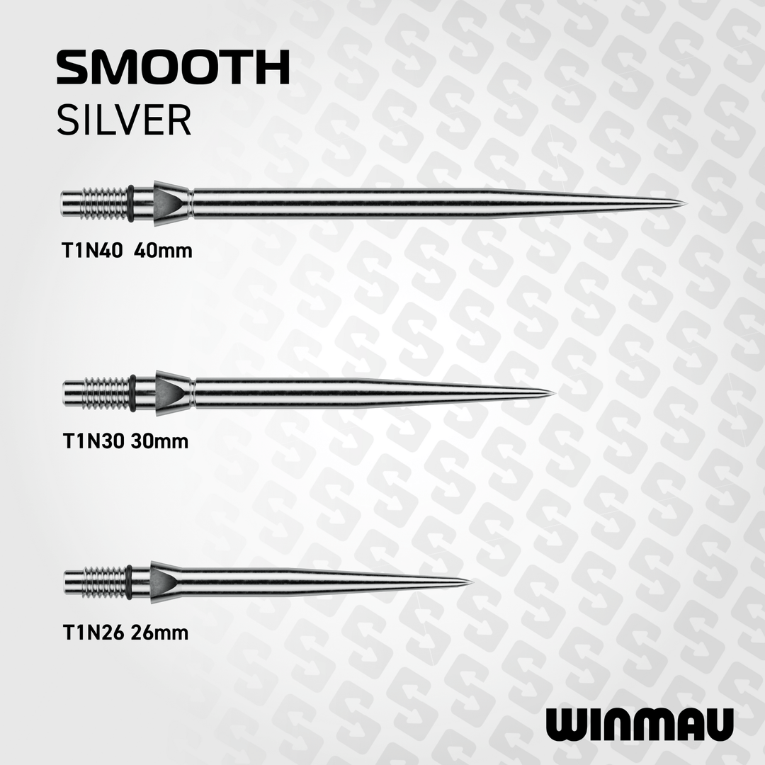 Winmau Switch Point Smooth Silver Effect Spitzen Maße