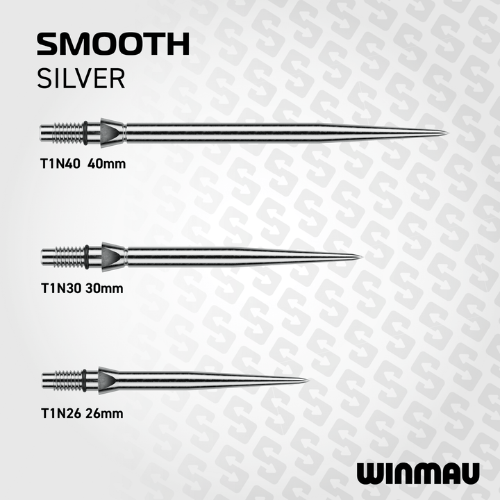 Winmau Switch Point Smooth Silver Effect Spitzen Maße