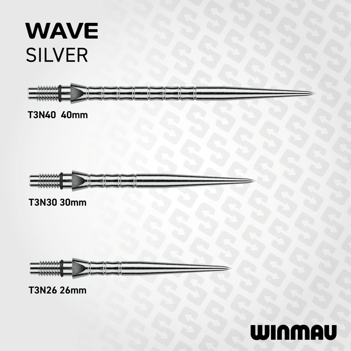 Winmau Switch Point Wave Silver Effect Spitzen Maße
