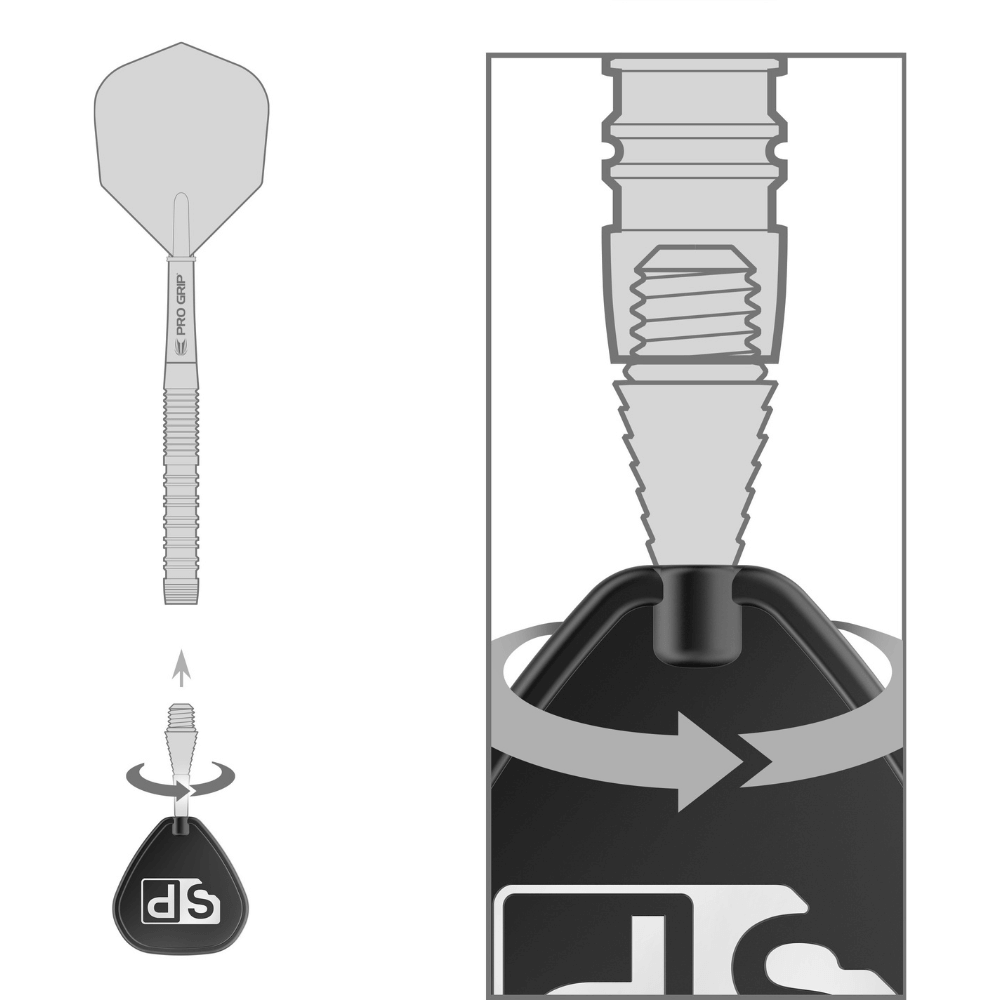 Target Titanium Grooved SP Conversion Steeldart Spitzen Detail - Silber 